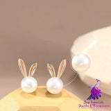 Ferris Wheel S925 Silver Rabbit Pearl Stud Earrings