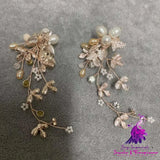 Handmade Freshwater Pearl Leaves Earrings