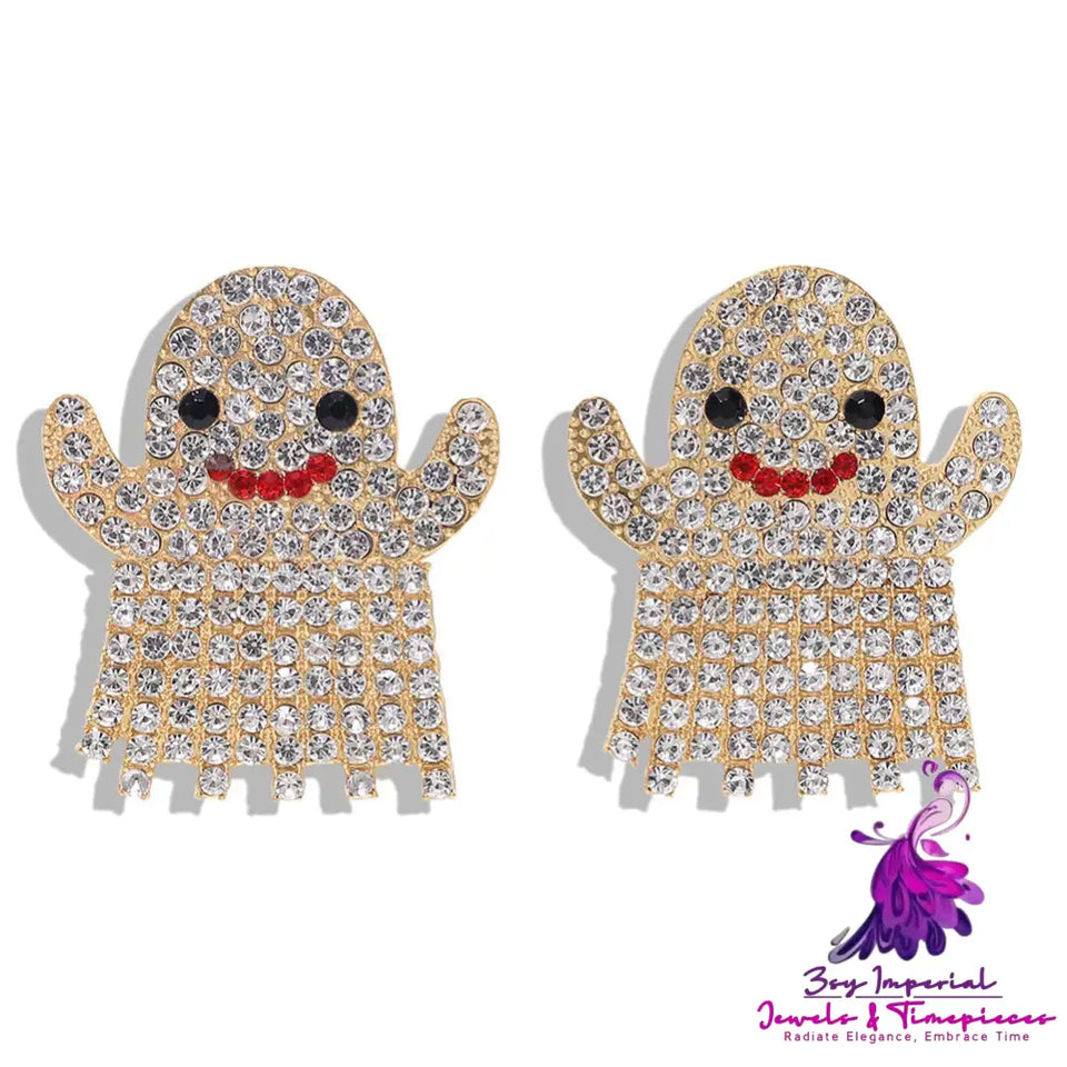 Rhinestone Funny Halloween Earrings