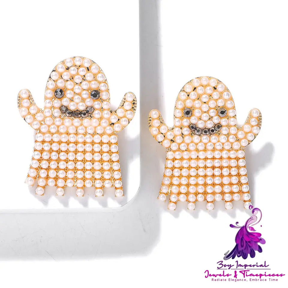 Rhinestone Funny Halloween Earrings