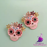 Rhinestone Funny Halloween Earrings