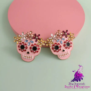 Rhinestone Funny Halloween Earrings