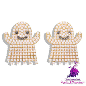 Rhinestone Funny Halloween Earrings