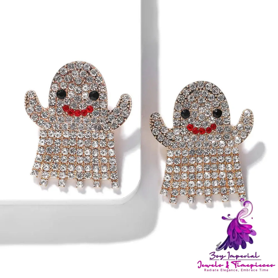 Rhinestone Funny Halloween Earrings