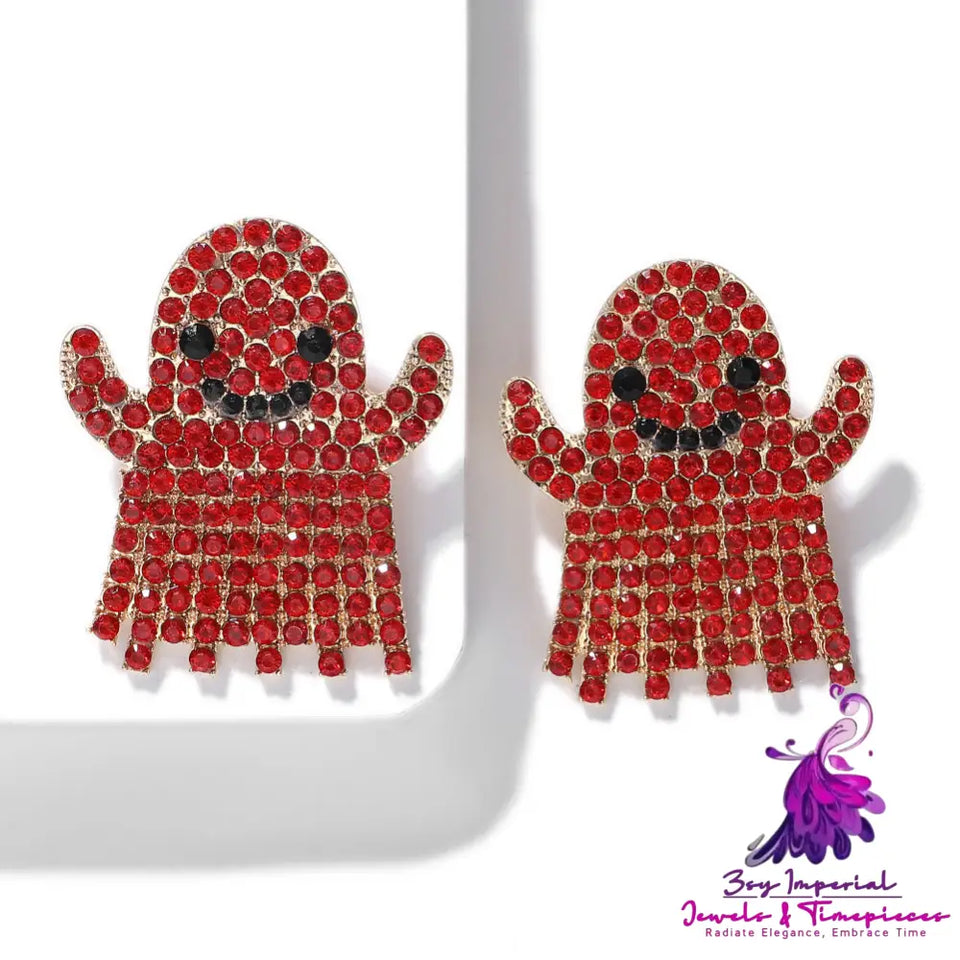 Rhinestone Funny Halloween Earrings