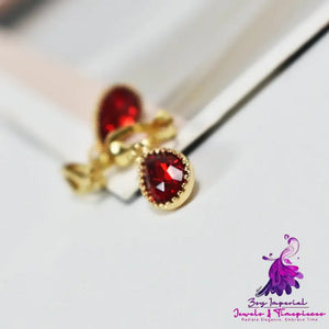 Large Red Pigeon Blood Gemstone Earrings