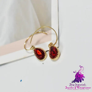 Large Red Pigeon Blood Gemstone Earrings