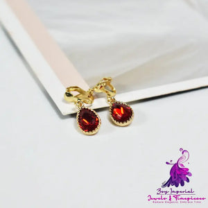 Large Red Pigeon Blood Gemstone Earrings