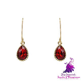 Large Red Pigeon Blood Gemstone Earrings