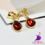 Large Red Pigeon Blood Gemstone Earrings