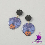 Simple Geometric Personality Halloween Earrings