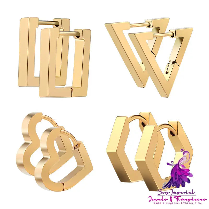 Stainless Steel Geometric Personality Trendy Earrings