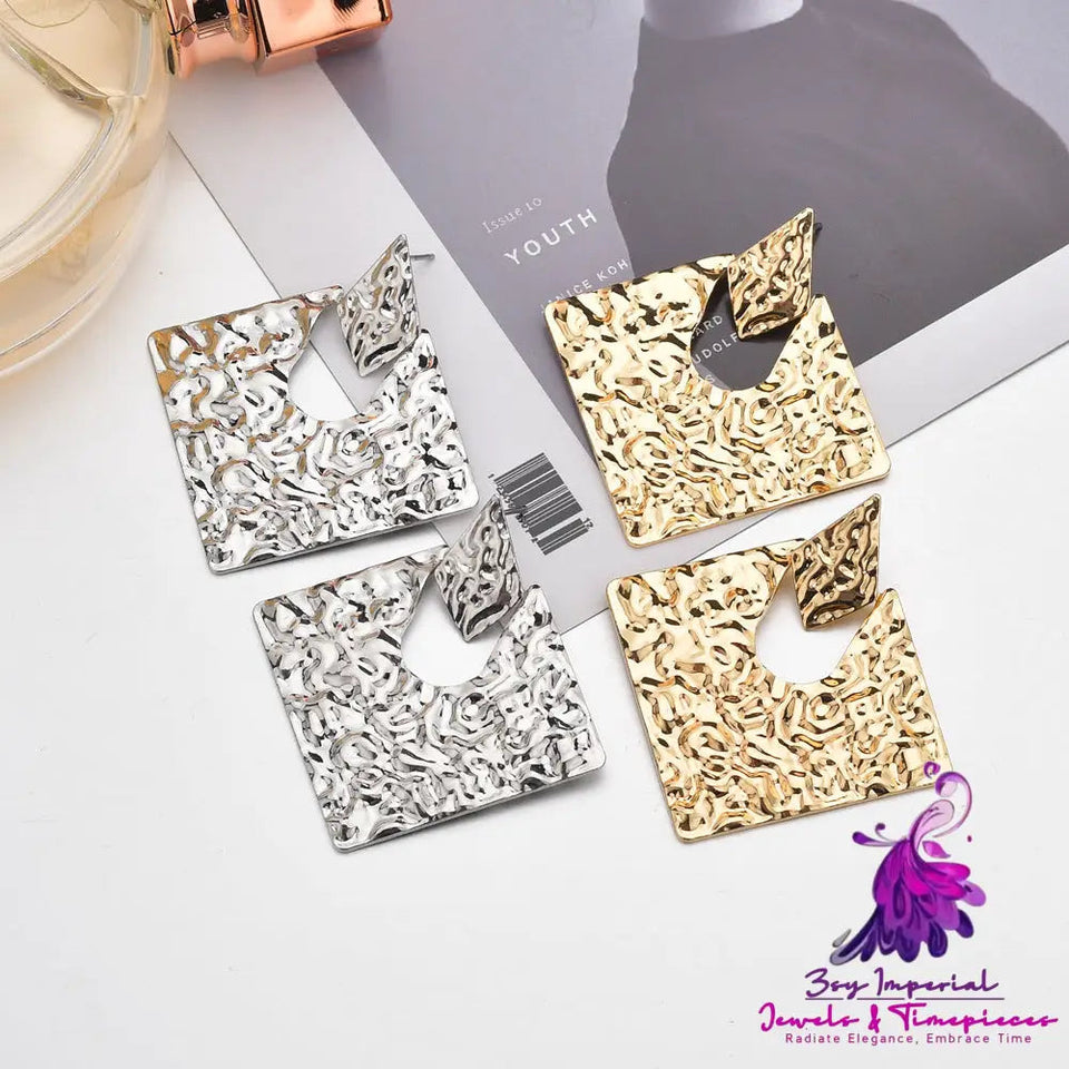 Personality Geometry Rhombus Irregular Alloy All-match Ear