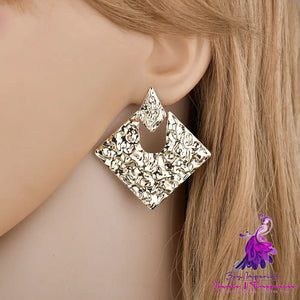 Personality Geometry Rhombus Irregular Alloy All-match Ear