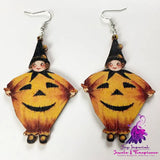 Horror Ghost Wood Earrings