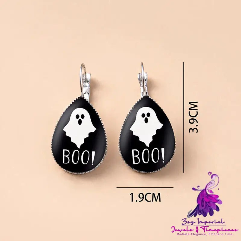 Punk Halloween Ghosts BOO Teardrop Water Drop Glass Pendant