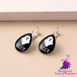 Punk Halloween Ghosts BOO Teardrop Water Drop Glass Pendant