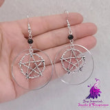 R Gothic Pagan Jewelry Halloween Gift Earrings Silver Circle