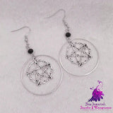 R Gothic Pagan Jewelry Halloween Gift Earrings Silver Circle