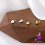 S925 Silver Glossy Love Heart Stud Earrings Simple Daily