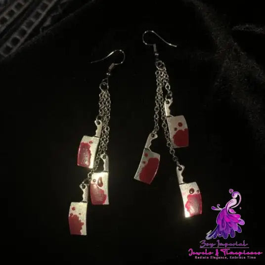 Gothic Horror Kitchen Knife Earrings