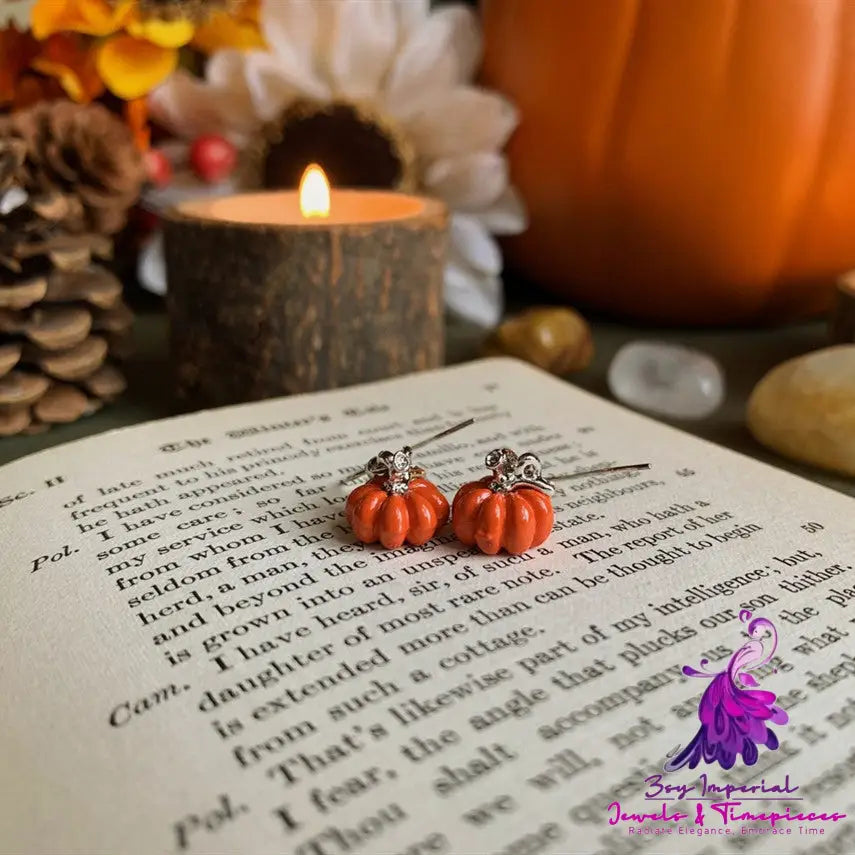 Gothic Pumpkin Pendant Earrings