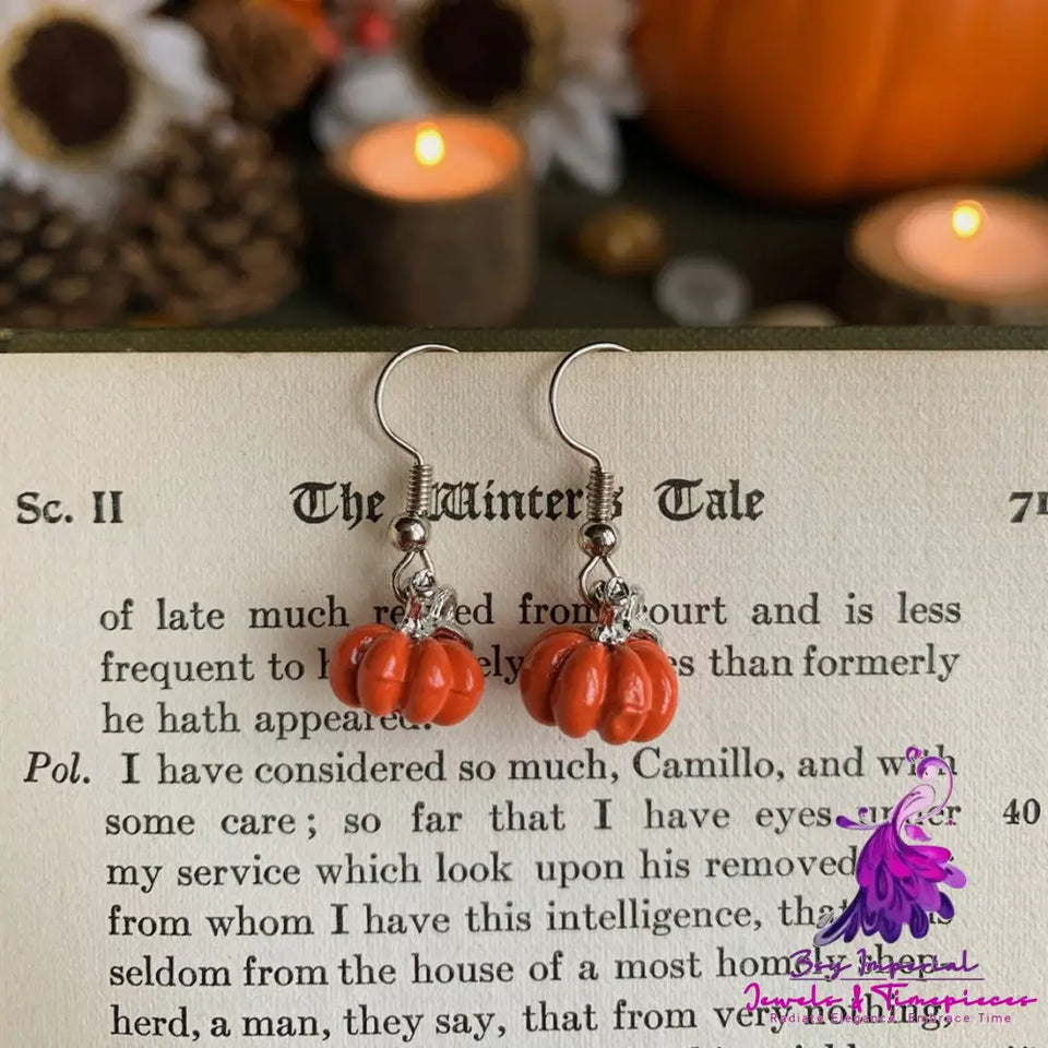 Gothic Pumpkin Pendant Earrings