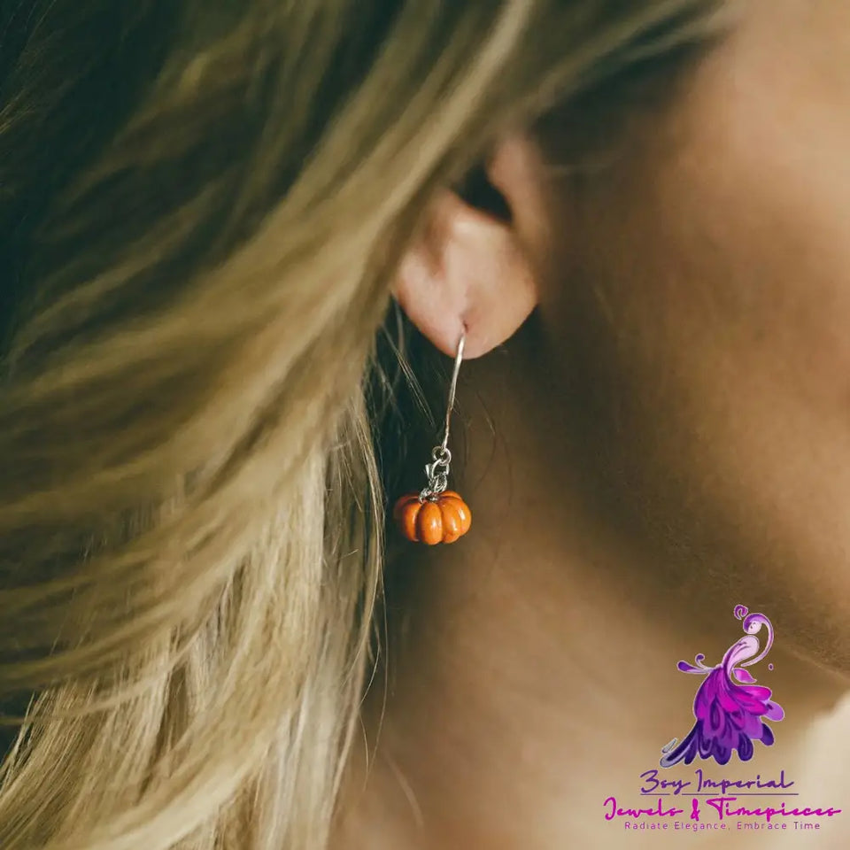 Gothic Pumpkin Pendant Earrings