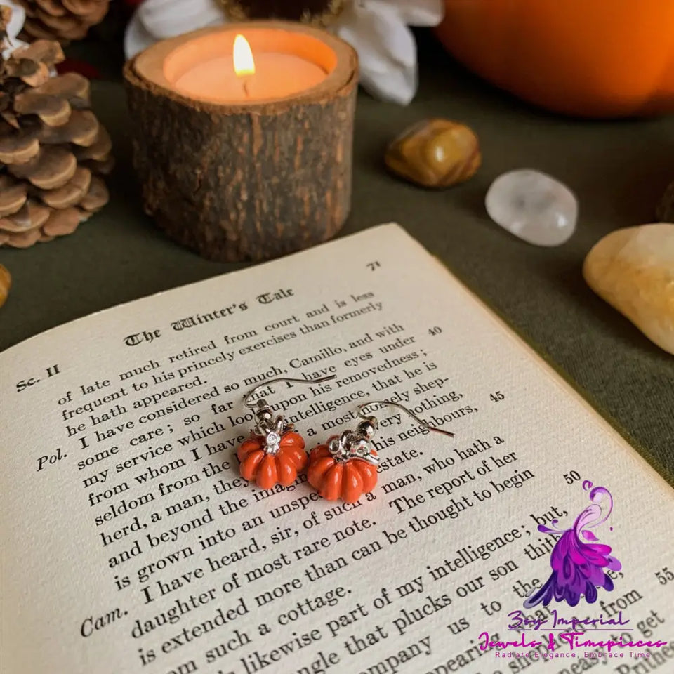 Gothic Pumpkin Pendant Earrings