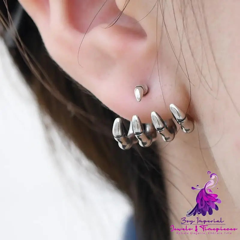 Skull Hand Bone Shape Halloween Sterling Silver Earrings