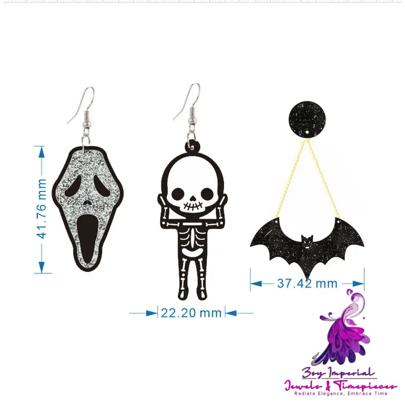 Skull Ghost Horror Earrings