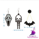 Skull Ghost Horror Earrings