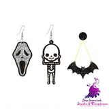 Skull Ghost Horror Earrings