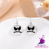 Stainless Steel Halloween Pumpkin Pattern Pendant Earrings