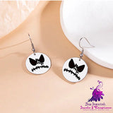 Stainless Steel Halloween Pumpkin Pattern Pendant Earrings