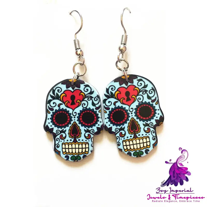 Halloween skull earrings