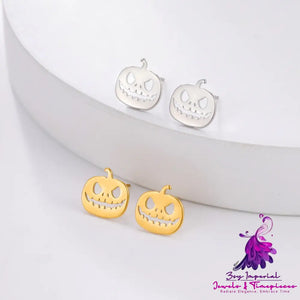 Halloween Pumpkin Stainless Steel Earrings