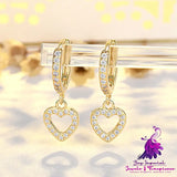 Full Inlaid Love Heart Earrings