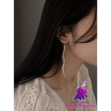 Trendy Long Sterling Silver High-end Tassel Earrings