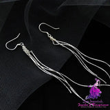 Trendy Long Sterling Silver High-end Tassel Earrings