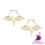 Titanium Steel Cut Bat Earrings