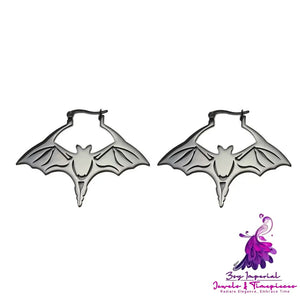 Titanium Steel Cut Bat Earrings