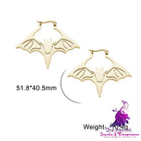 Titanium Steel Cut Bat Earrings