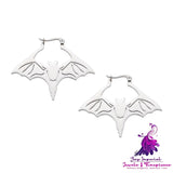 Titanium Steel Cut Bat Earrings