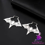 Titanium Steel Cut Bat Earrings