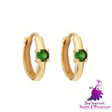 Inlaid Color Zirconia Earrings