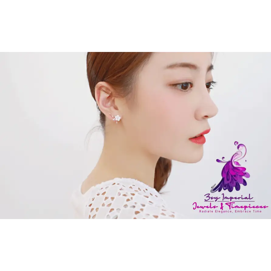 Classic Korean Shell Sterling Silver Needle Earrings