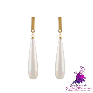 Long Water Drop Pearl Earrings