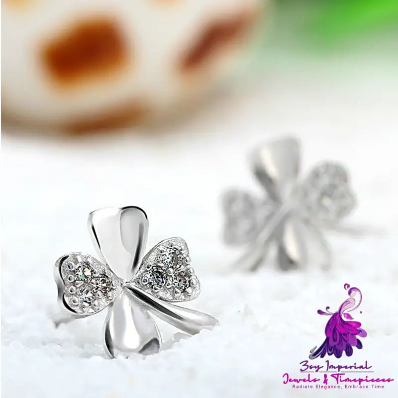 Lucky Clover Love Stud Earrings