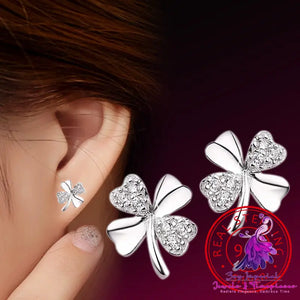 Lucky Clover Love Stud Earrings